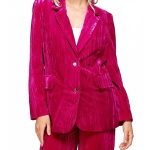 Ellison Fuchsia Velvet Blazer